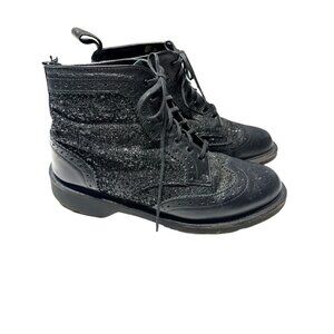 Doc Marten Black Sparkle Brogue Boot Sie 9